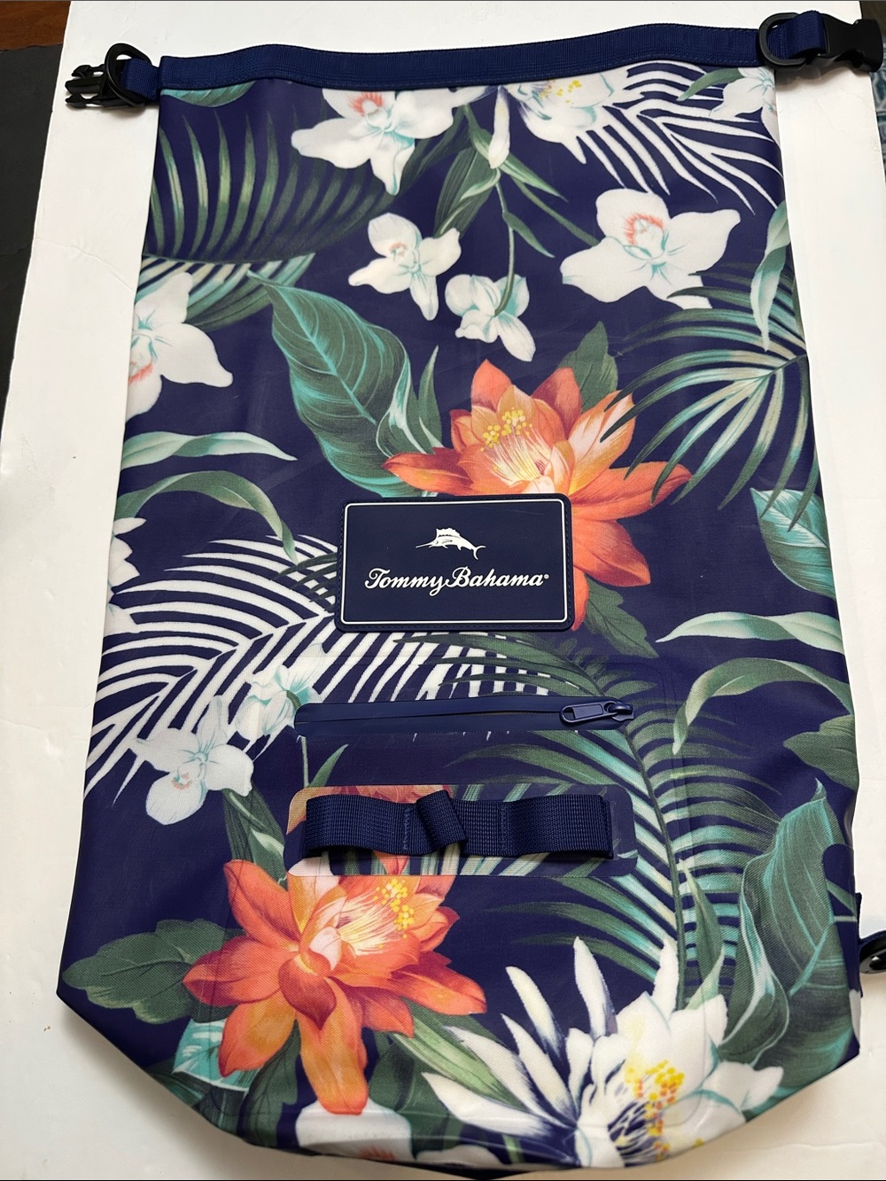 Tommy Bahama Navy Tropical Floral Waterproof Travel Bag